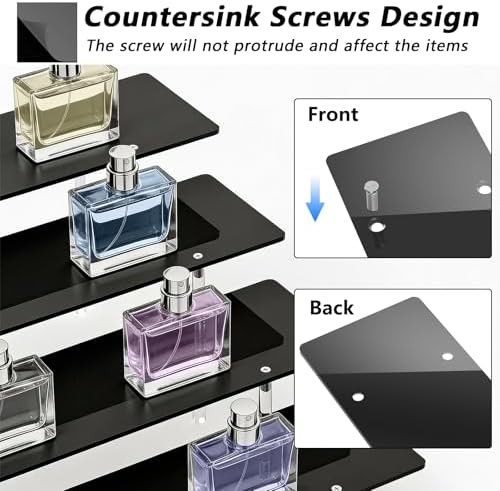 4 Tier Acrylic Display Riser Stand, Black Shelf 12x10x7.8 in | True 4 Tier, 12 I