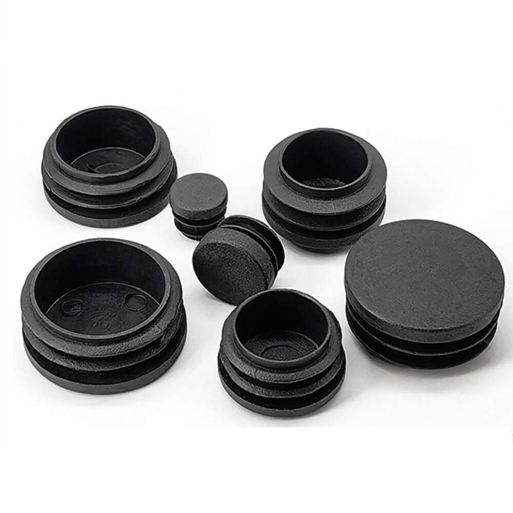 Round Plastic Black Blanking End Caps Tube Pipe Inserts Hole Plug Bung 10-140mm