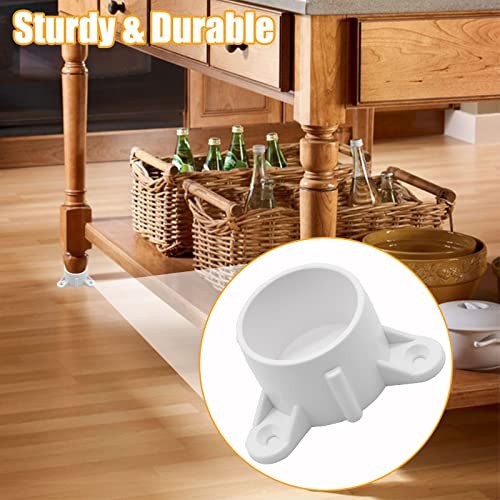 Biaungdo PVC Table Leg Cap Fittings Furniture Grade 1-1/2 Inch White (2 Pcs)