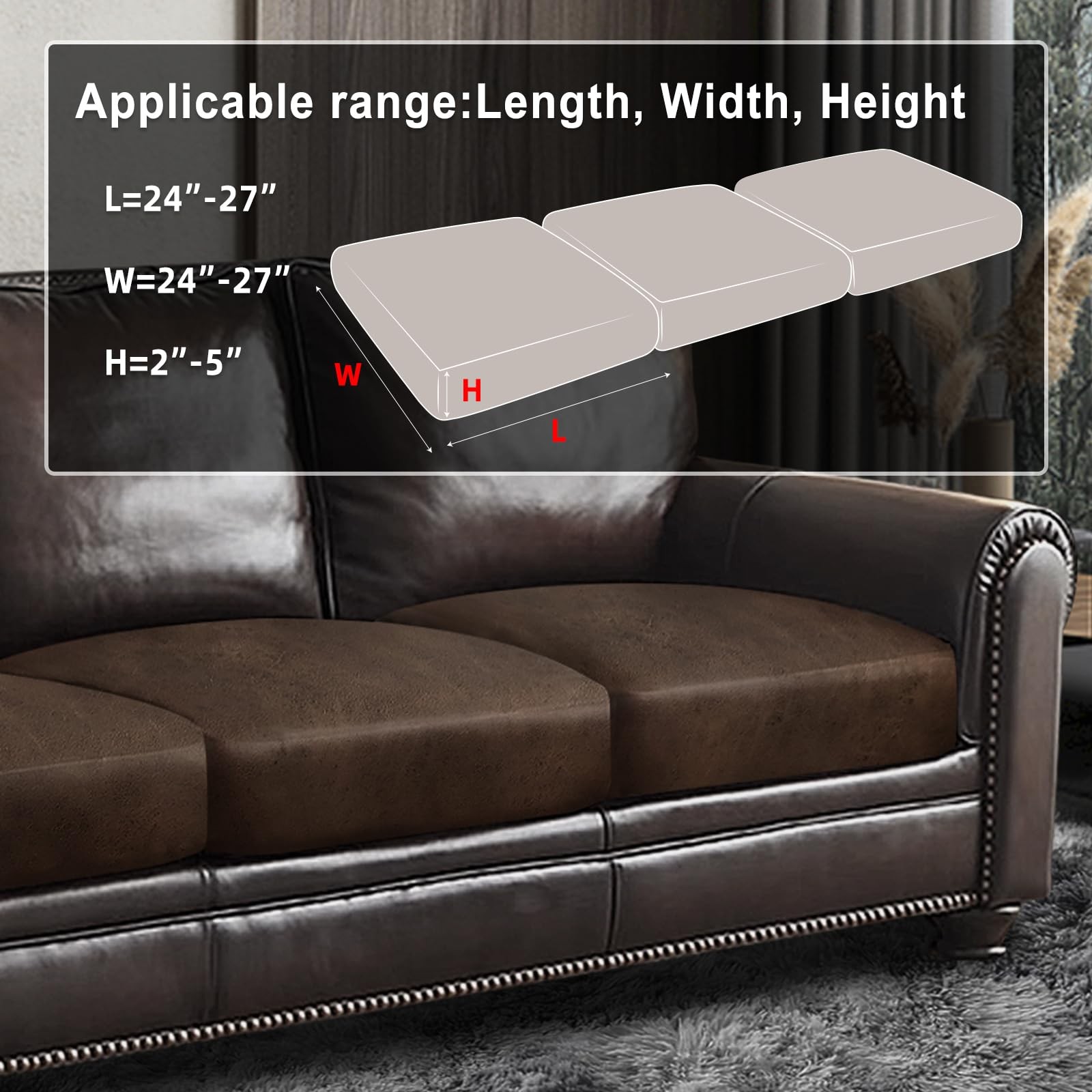 Leather Look Couch Cushion Covers Sofa Seat Slipcovers Sets Couches Furniture…