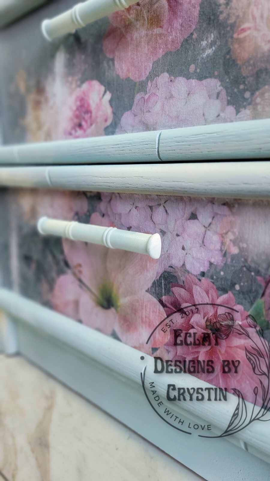 Romantic Blush Bouquet bali nightstands end tables set