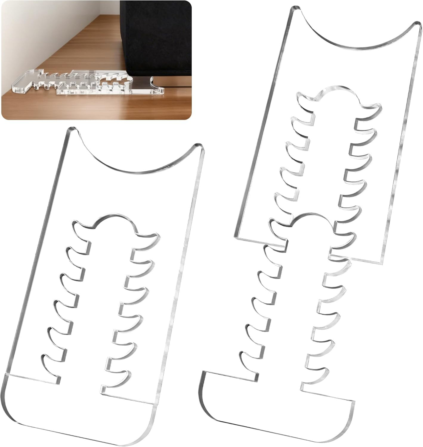 2 Pcs Adjustable Couch Wall Spacer Clear Furniture Wall Protector 7.9-11.4″