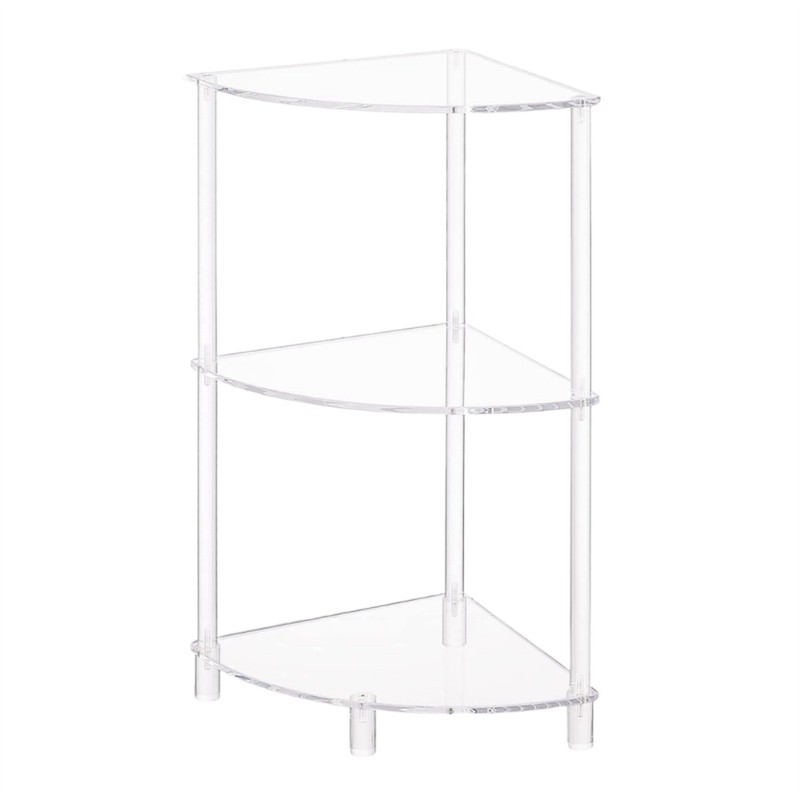 Sturdy Acrylic Corner Stand Three Levels for Books and Decorative Items