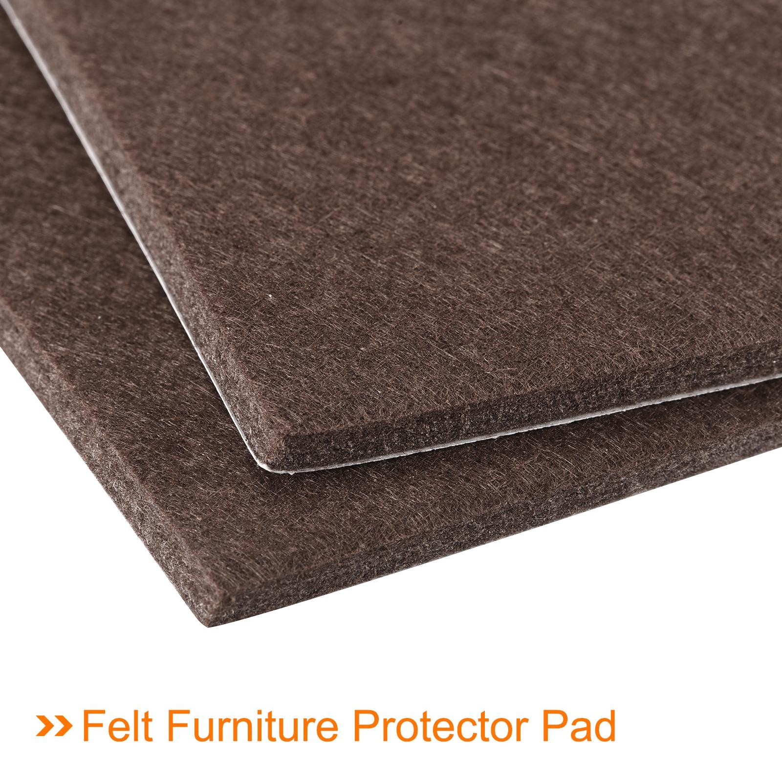 12pcs Felt Furniture Pads 50x50mm Self Adhesive Square Floor Protector Brown