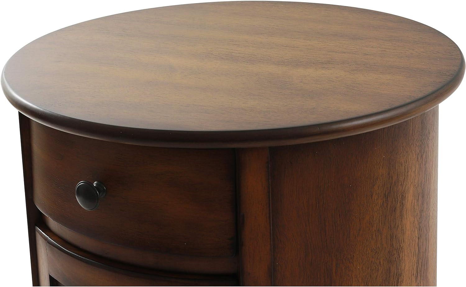 Side End Table Round Rustic Wood Frame Nightstand Storage Drawer Display Decor