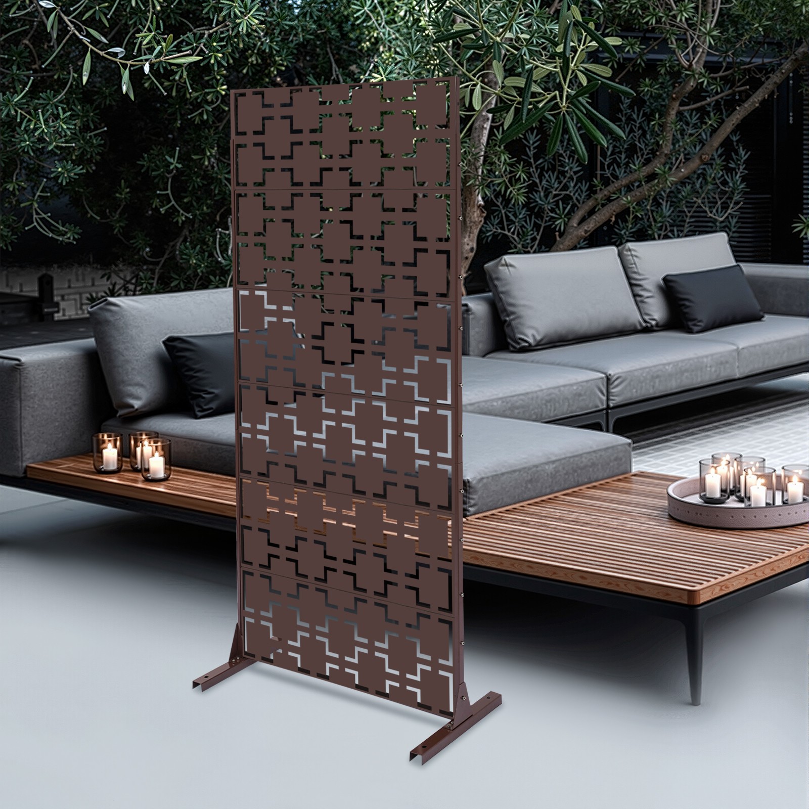 35.5*16*72in Decorative Privacy Screen, Lattice Shape Privacy Screen Fence Panel