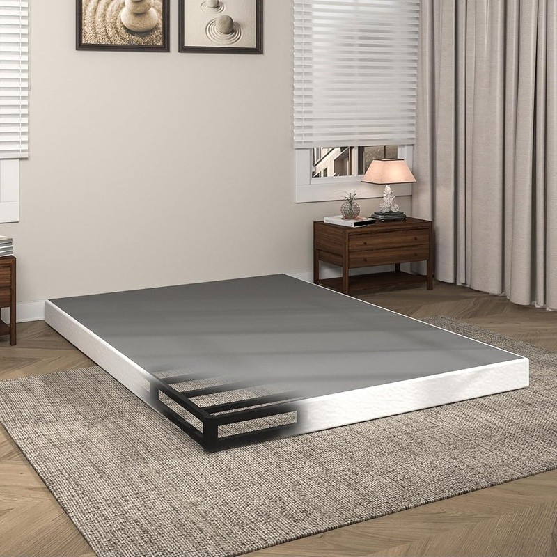 Durable Steel Bed Frame Low Profile Quick Assembly Squeak Resistant Support New