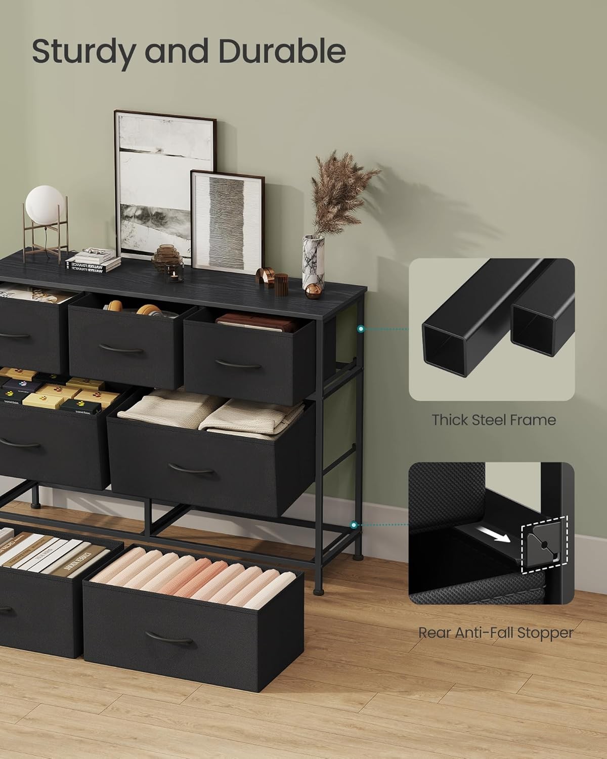 Dresser for Bedroom Chest of Drawers TV Stand Storage Organizer