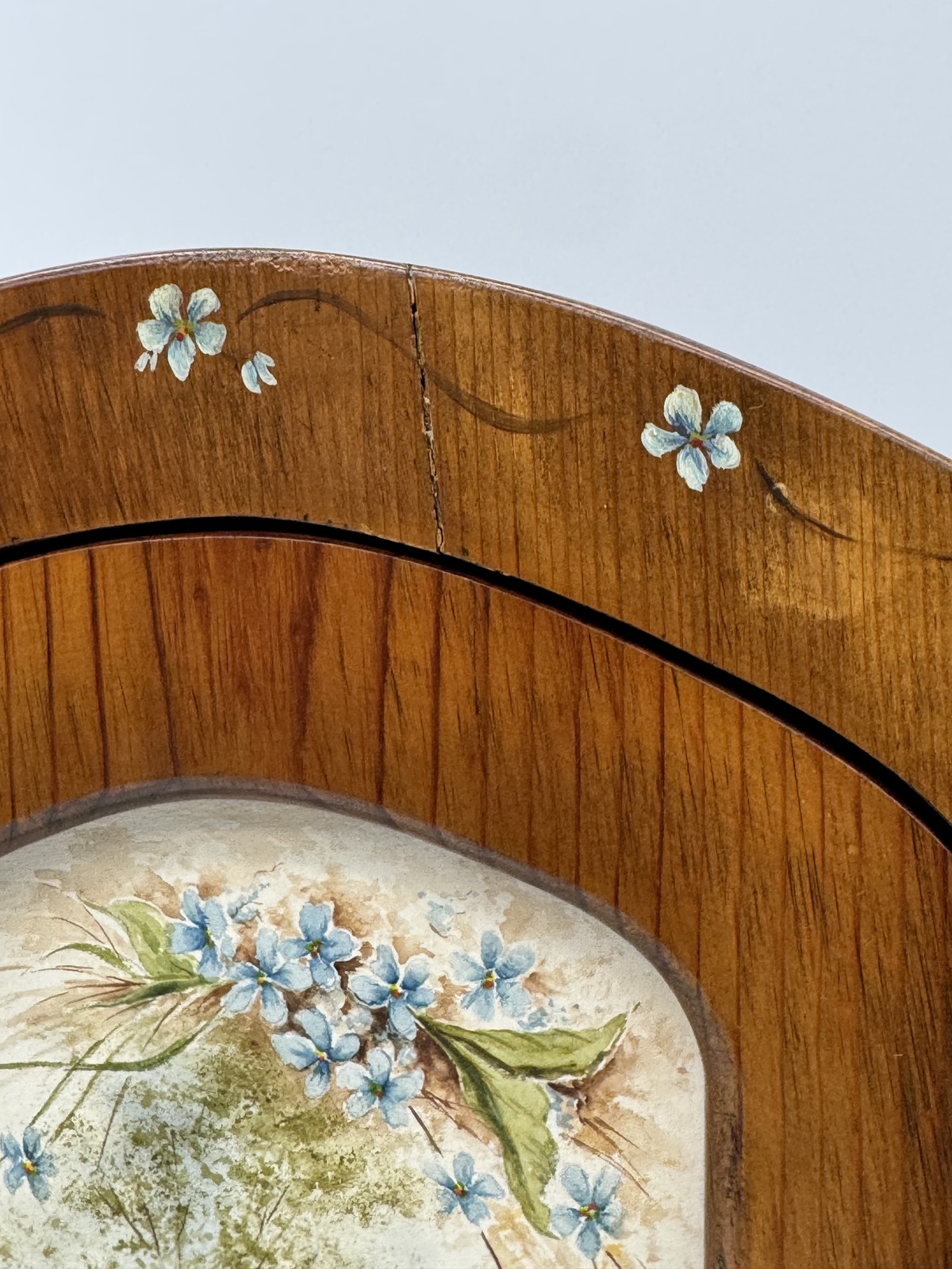 VTG Hand-Painted Floral Wood Wall Cabinet w/ Drawer & Shelf Granny Cottage Core