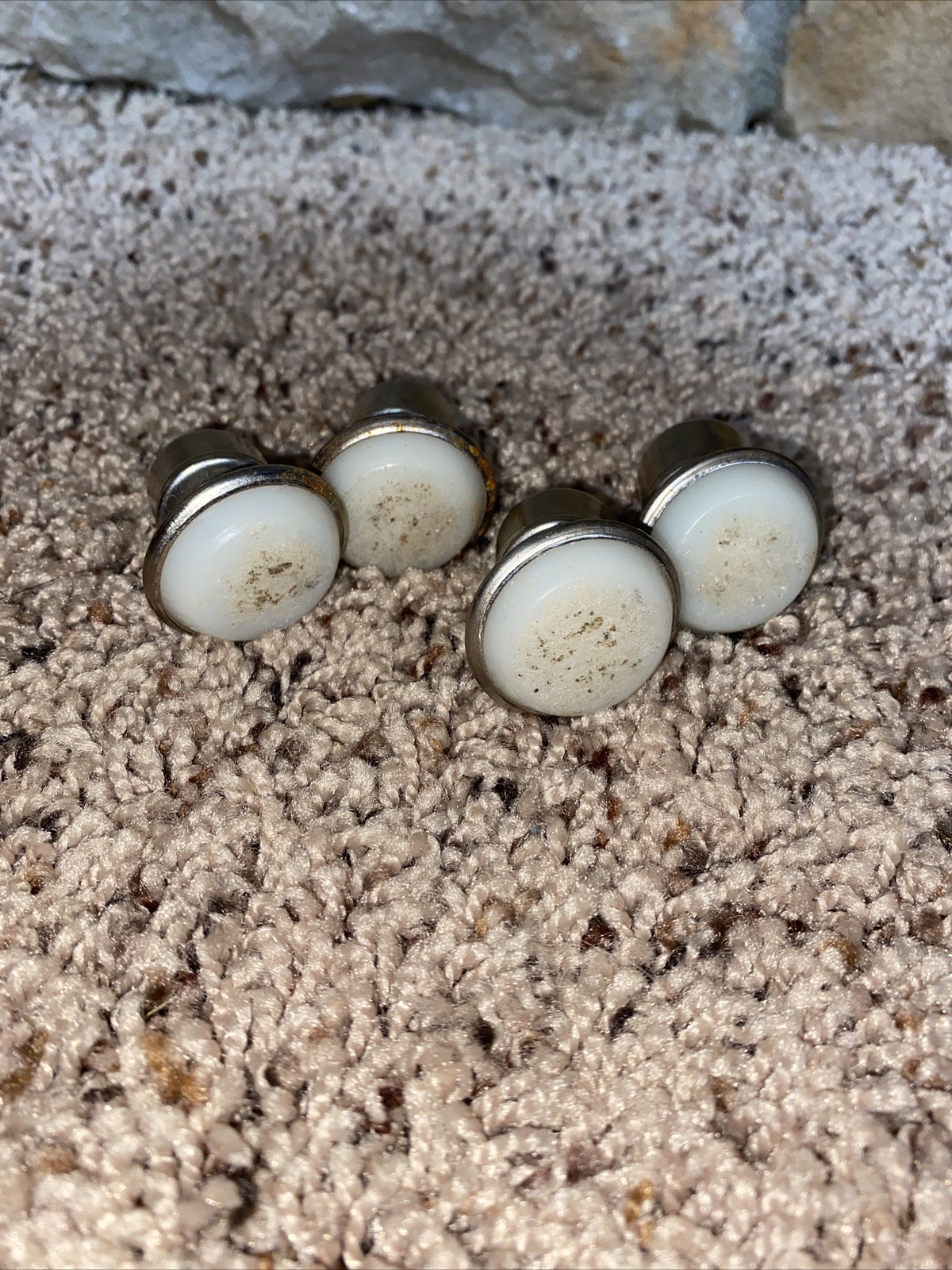 4 Nylon Base 3/4″ OD 5/8″ inside diam Swivel Glides chrome & white vintage sets