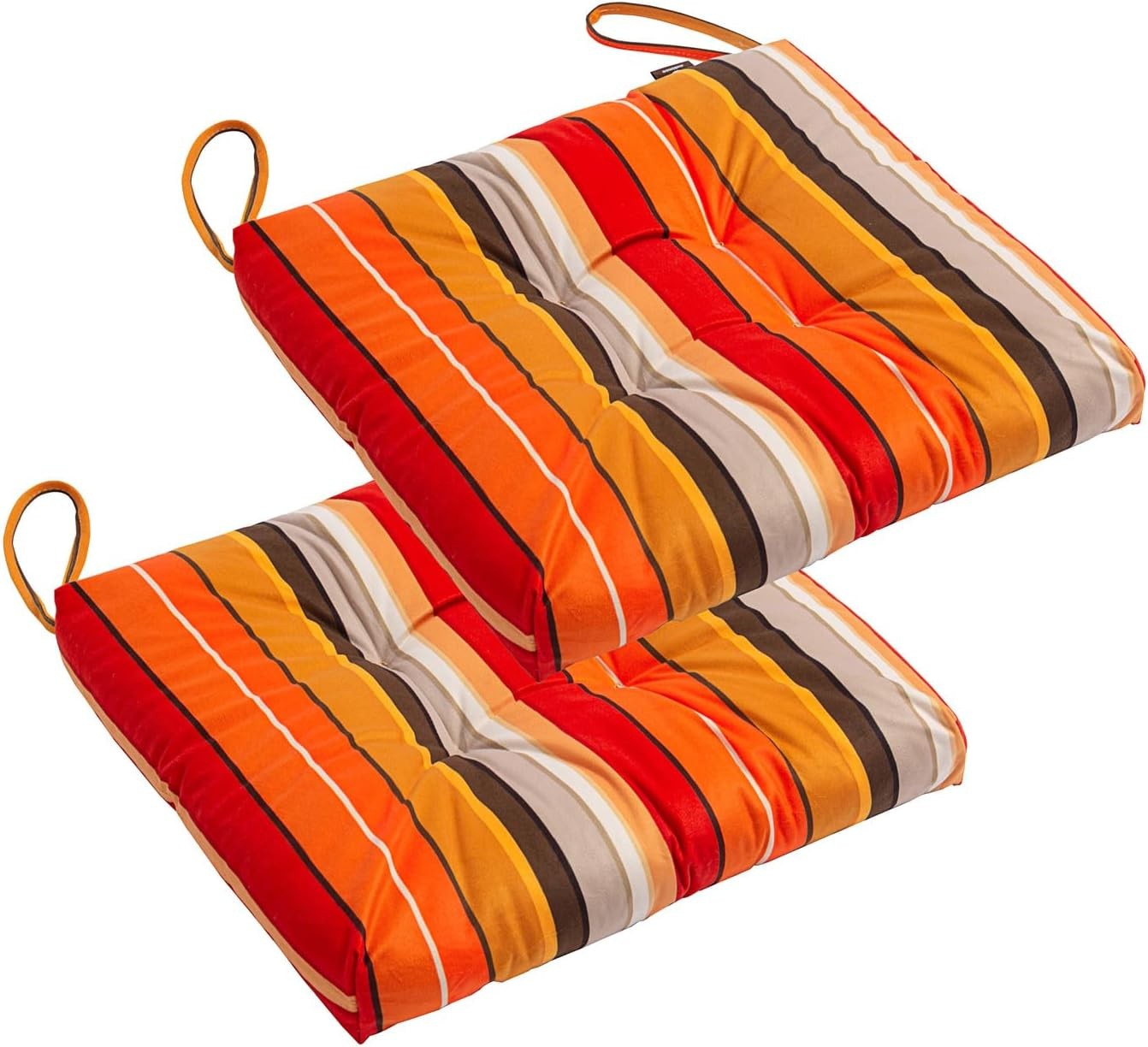 2-Pack Outdoor/Indoor Wicker Patio Seat Cushion Pad with Ties – Dining Chair …