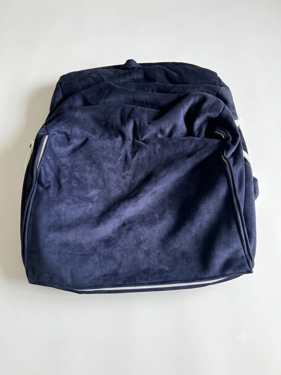 Pottery Barn Kids Anywhere Chair Slipcover 2012 Faux Suede/Fur Navy Blue Regular