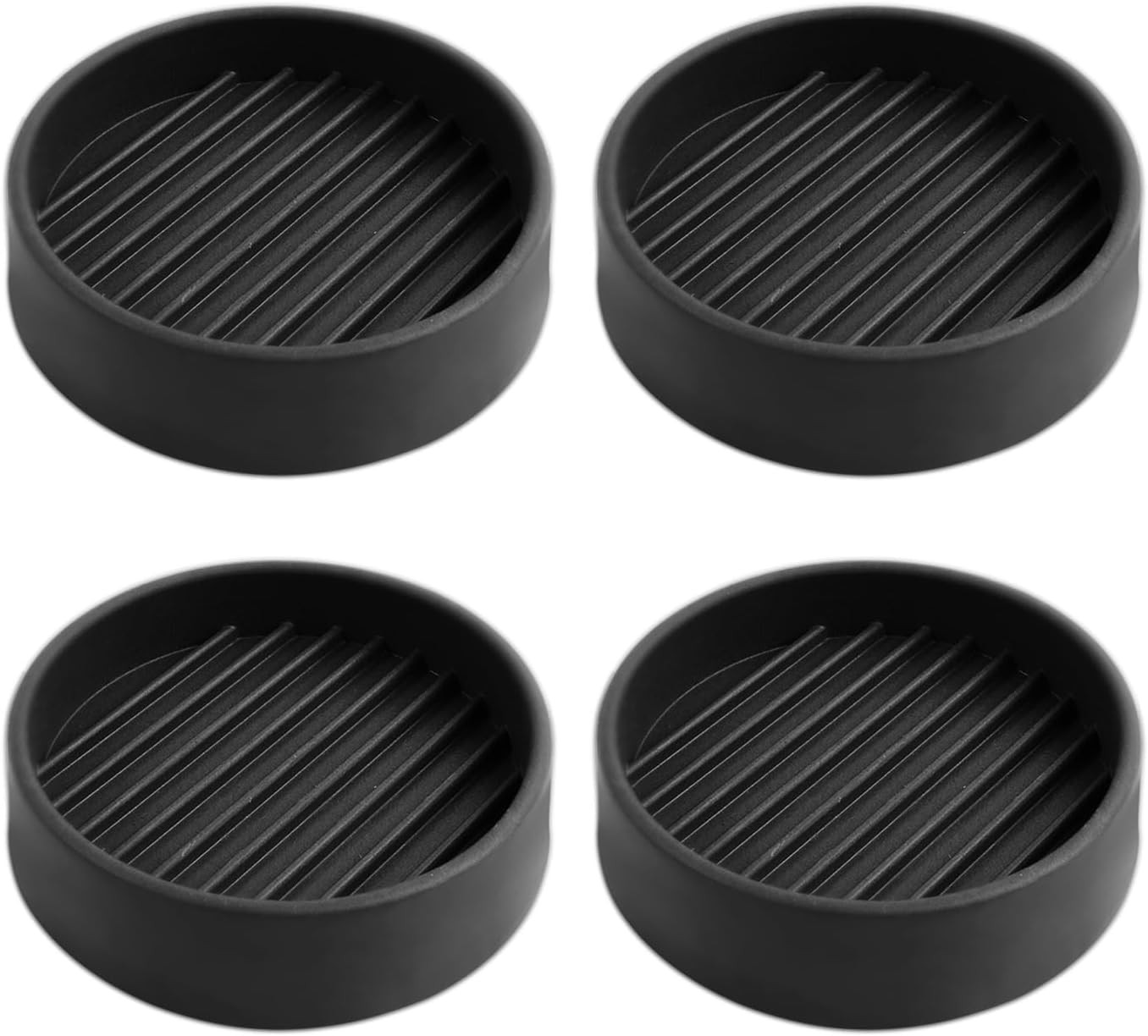 4 Pack Rubber Caster Cups 2″x2″ Non-Slip Furniture Feet Pads for Hardwood Floors