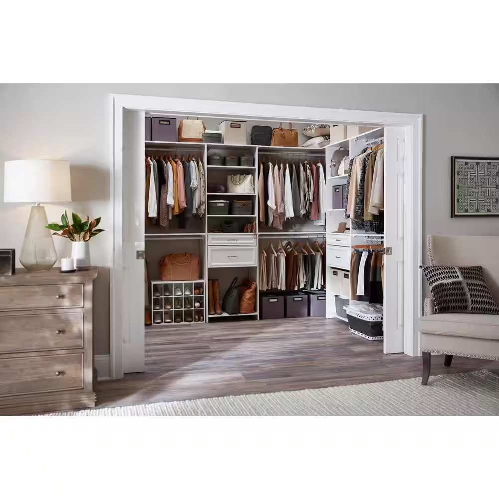 19 In. H X 24 In. W X 12 In. D White Wood Look 15-Cube Storage Organizer