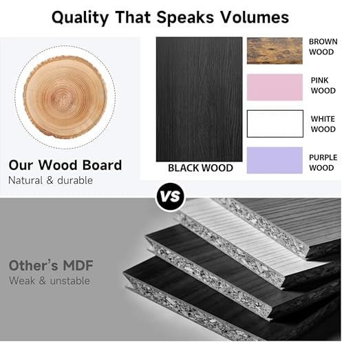 Desk Organizers and Accessories, Adjustable Computer Monitor Stand Black Wood