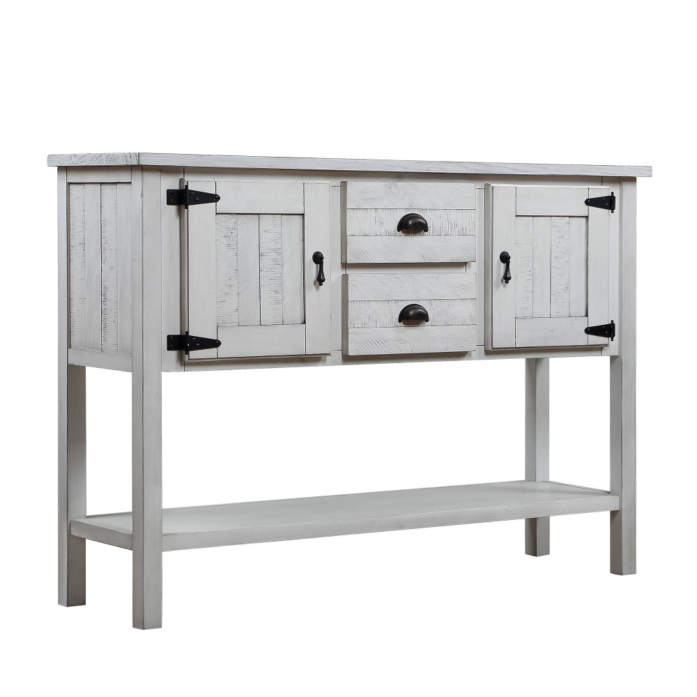 46.5″ Solid Pine Wood Sideboard Console Table with 2 Drawers & Cabinets