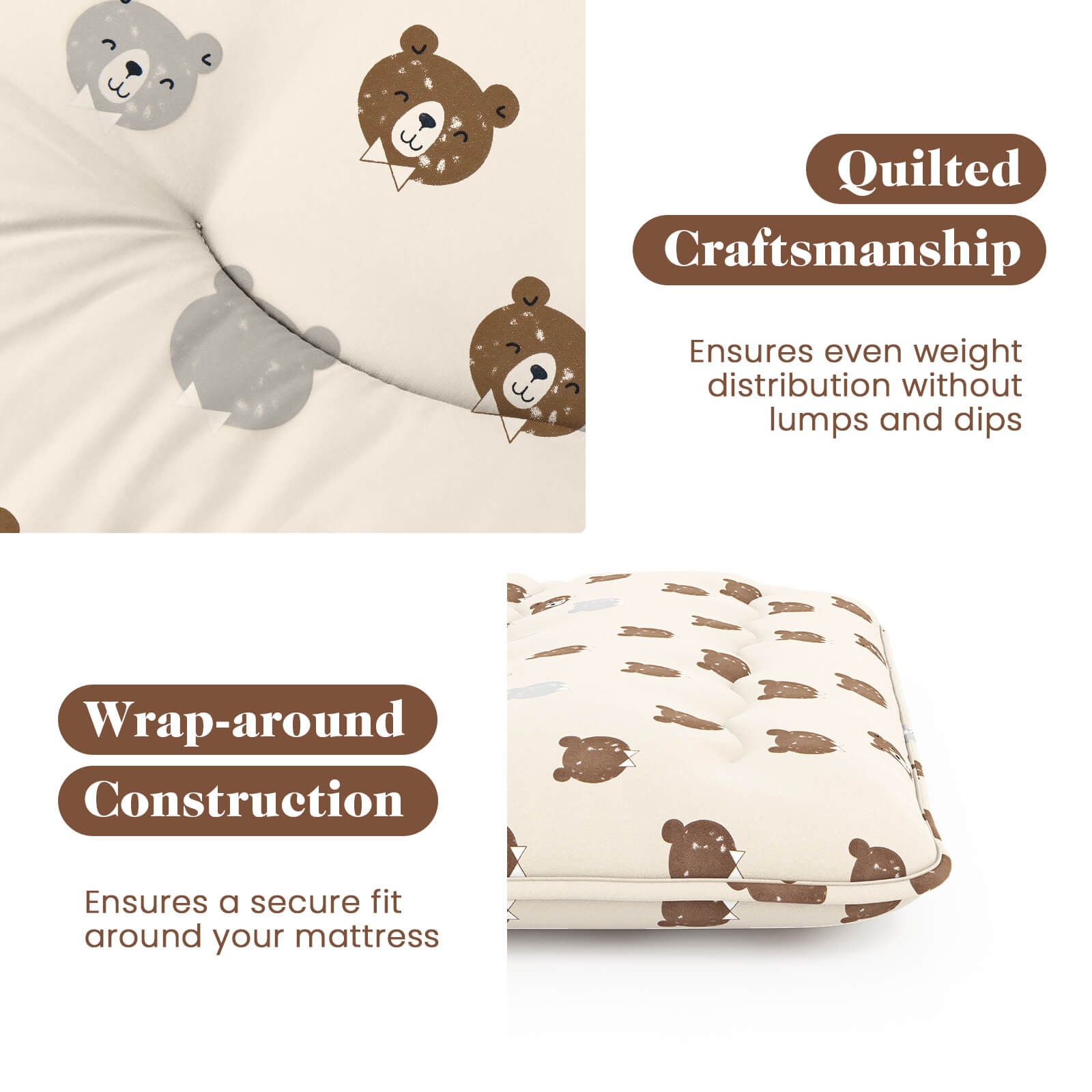 Full Futon Mattress Japanese Sleeping Pad Lounge Bed w/ Washable Cover Brown