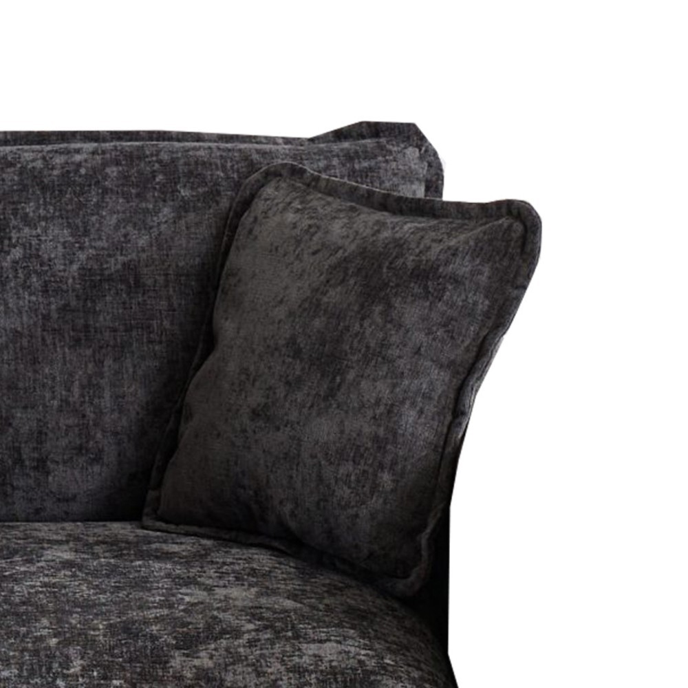Beige Chenille Single Cloud Sofa Without Armrests Double Layer Cushion