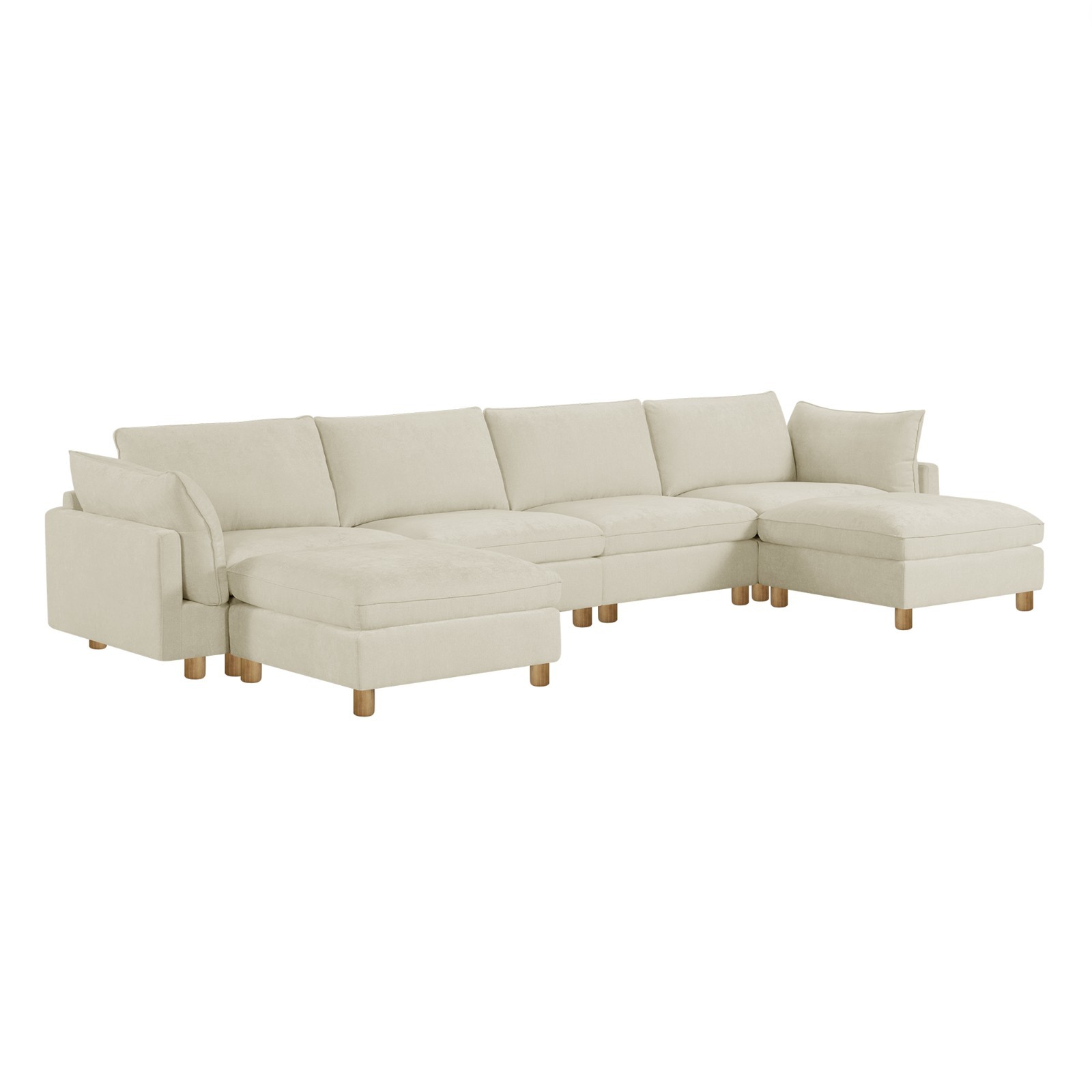 CHITA 161″ Super Large Sectional Couches, Modular Fabric Cloud Sofa, Down Filled