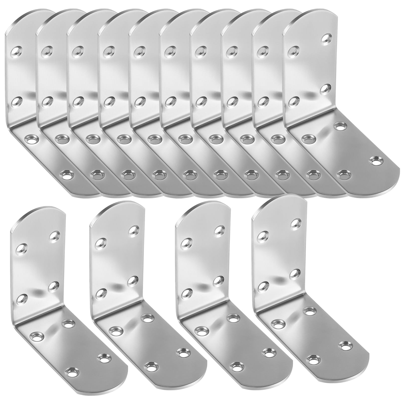 16 PCS 3.5×3.5 Inch L Bracket Corner Brace Heavy Duty Stainless Steel 90 Deg