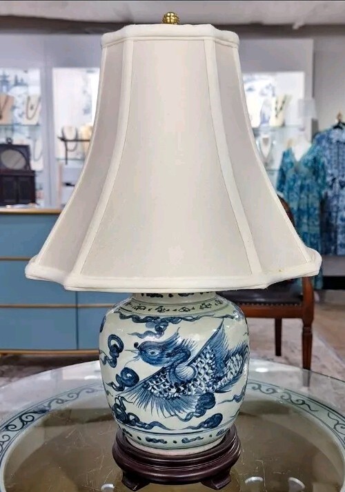 Classic Phoenix Porcelain Table Lamp,21”H