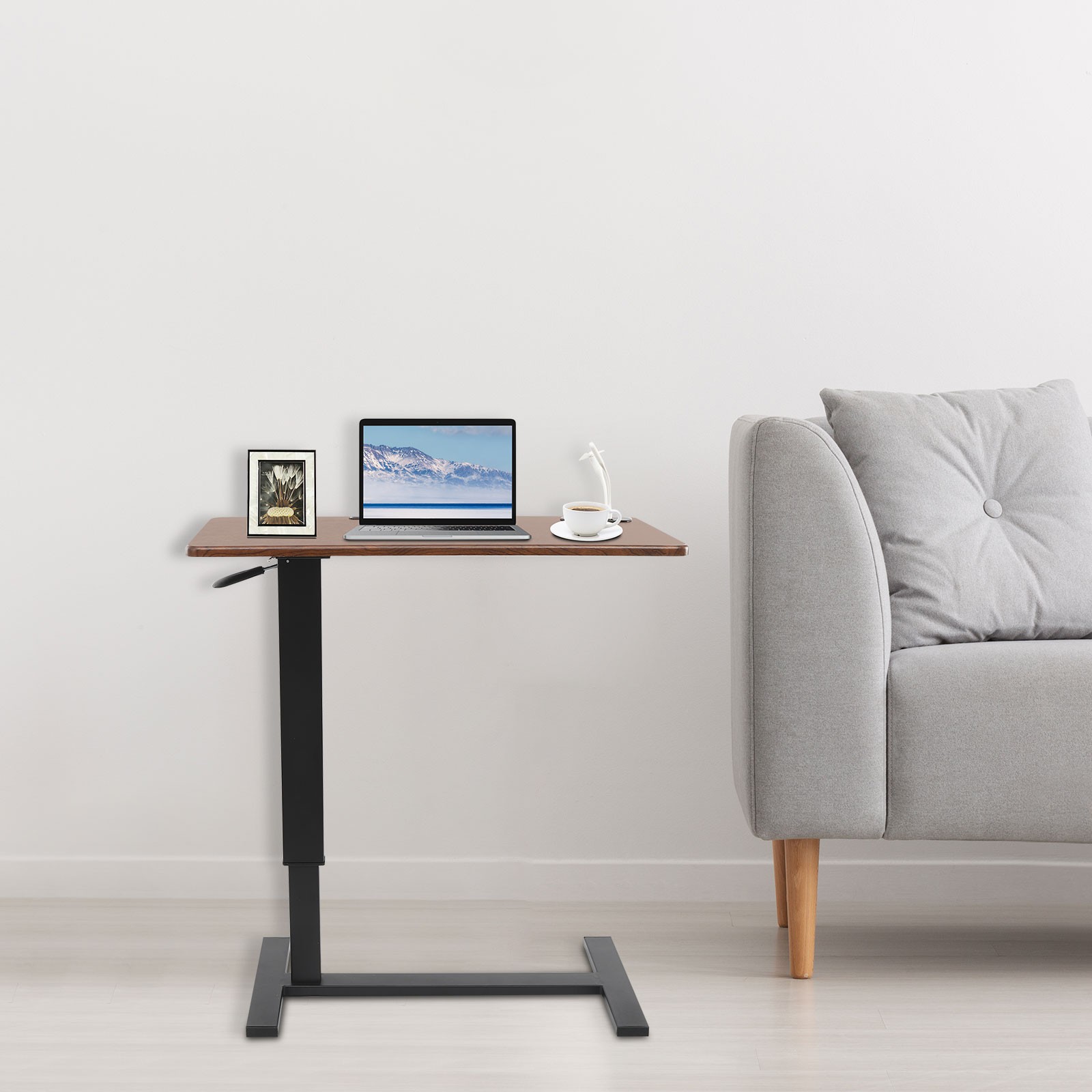 Mobile Table,33.46*17.71in Adjustable 25.98-37in-height Side Table Living Room