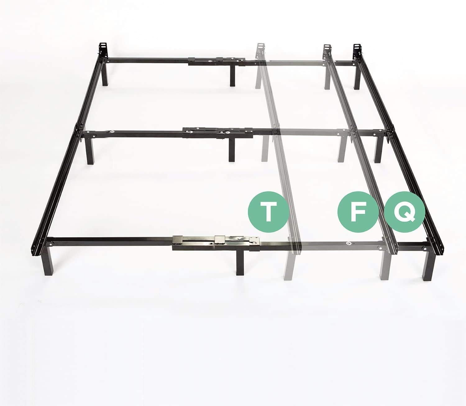 Adjustable Black Steel Bed Frame, Twin Full or Queen Size, Bedroom Furniture