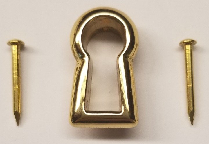 Polish Brass Keyhole Insert cover thread escutcheon antique vintage key desk new
