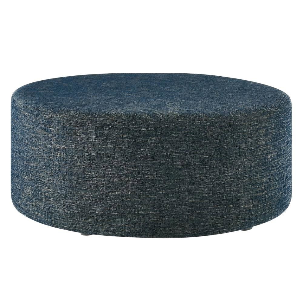 Outdoor Woven Fabric Ottoman in Heathered Finish with Comfortable Upholstery
