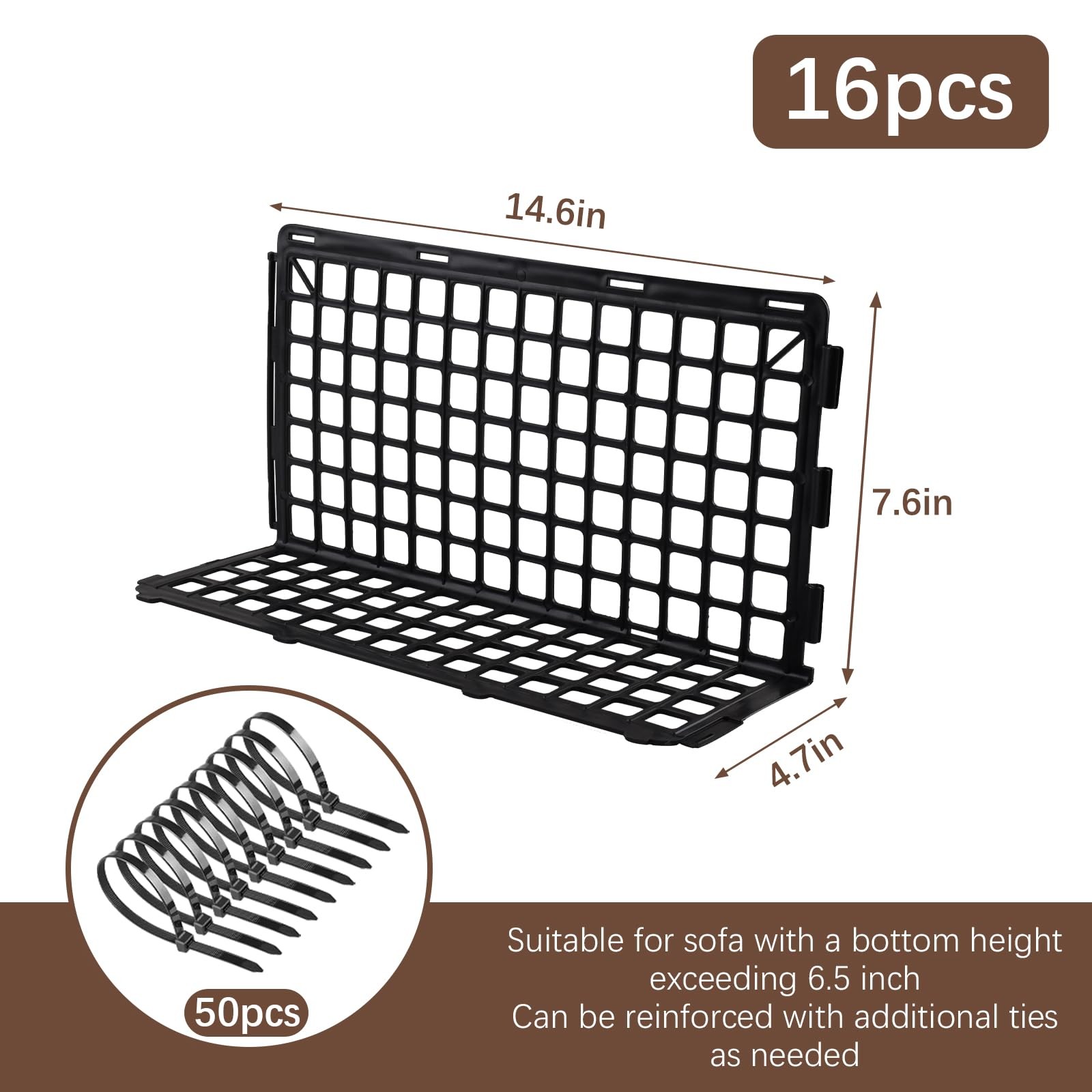 16 PCS Under Couch Blocker Adjustable Sofa Barrier Prevents Toys Pets Guard