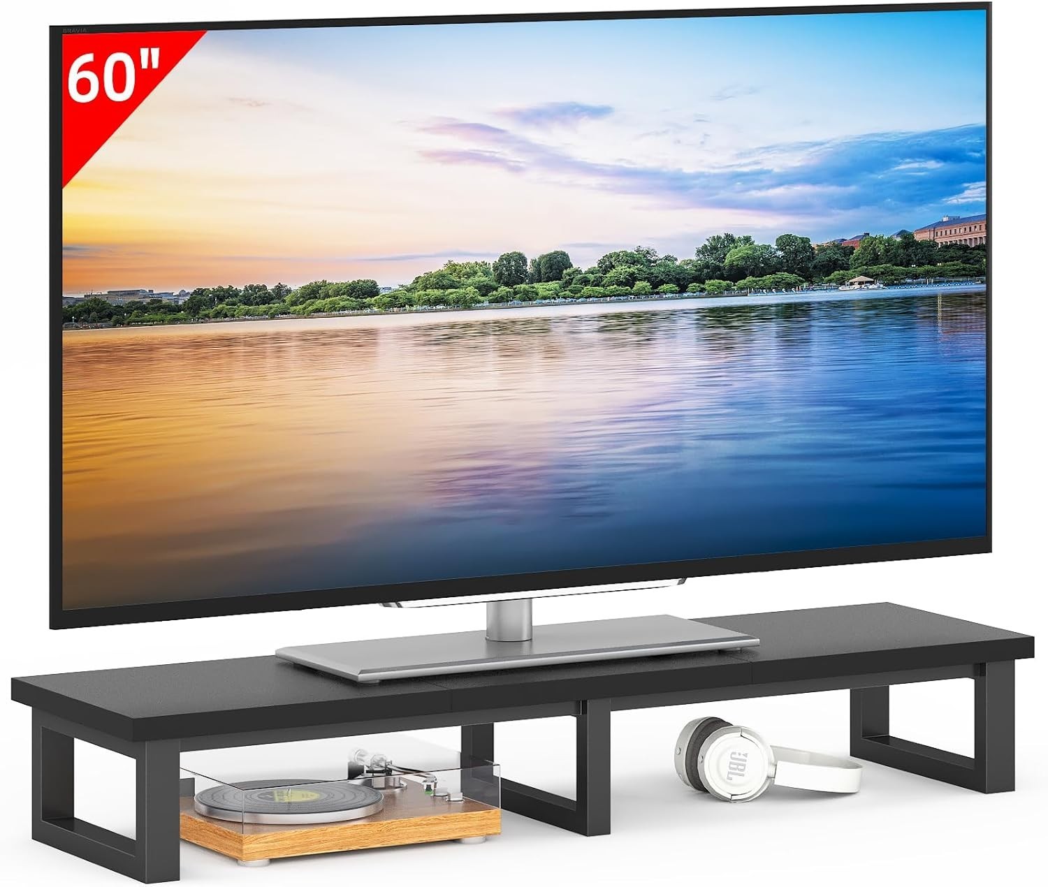 Sturdy 45″ TV Stand Riser for Flat/Curved TVs Up to 120 lbs – Assembly Included
