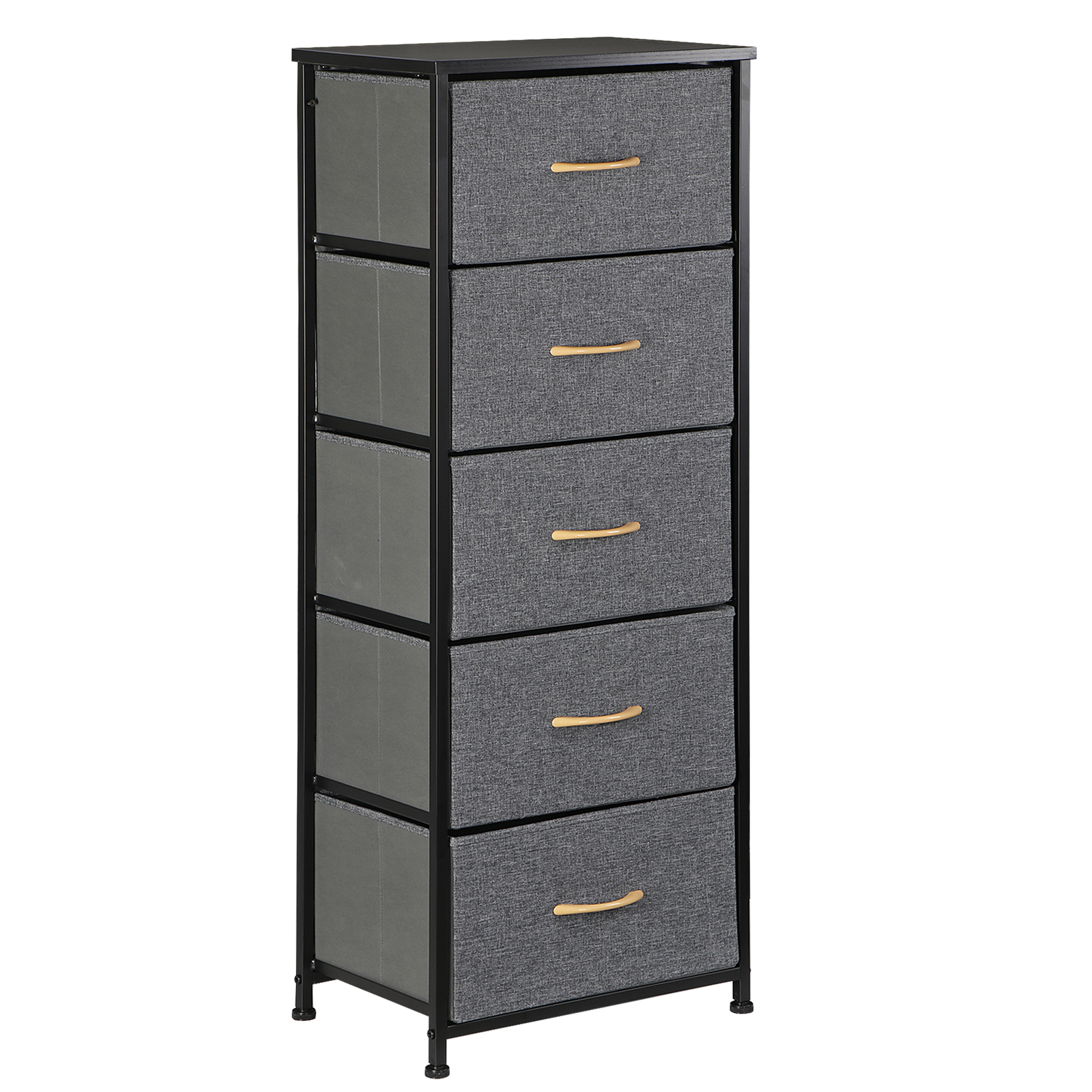 Fabric Dresser 5-Drawer Tall Dresser for Bedroom Storage Organizer w/Fabric Bin