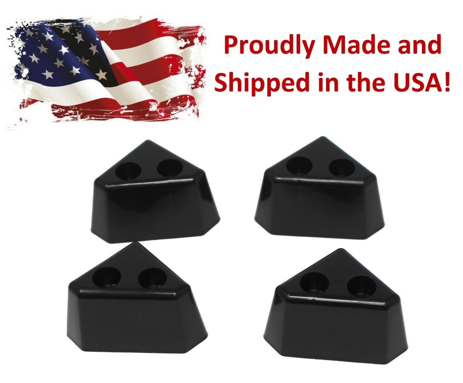 4 Pack Of BlackPlastic Furniture Triangle Corner Legs – Chair Sofa Couch