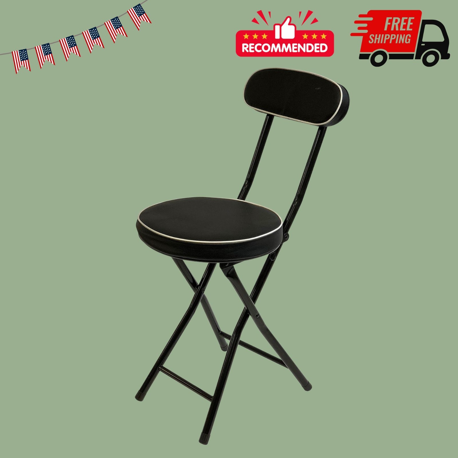 Cushioned Padded Folding Stool