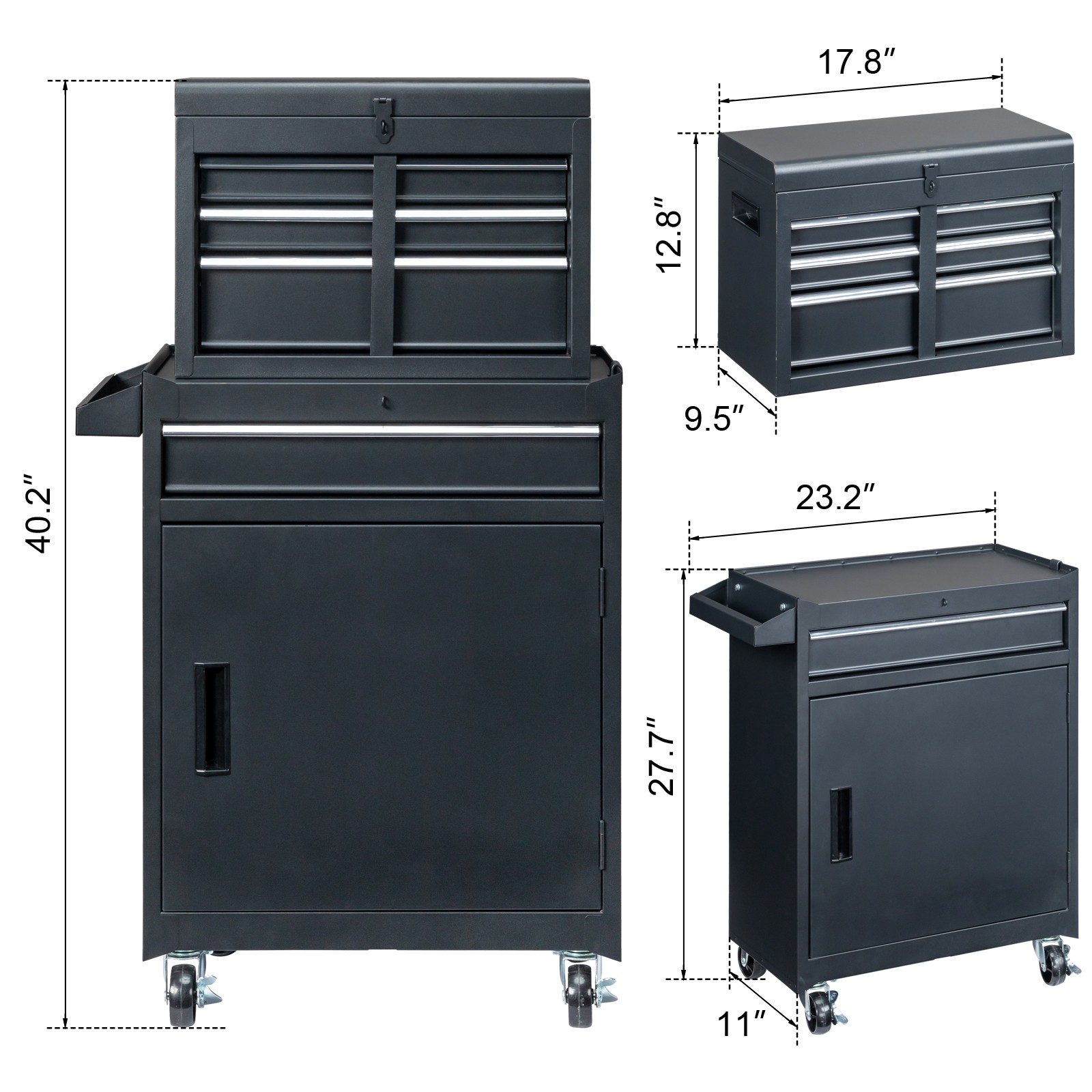 4 Drawers Lockable Cabinet Cupboard Steel Instrument Tool Cart Storage w/ Wheels