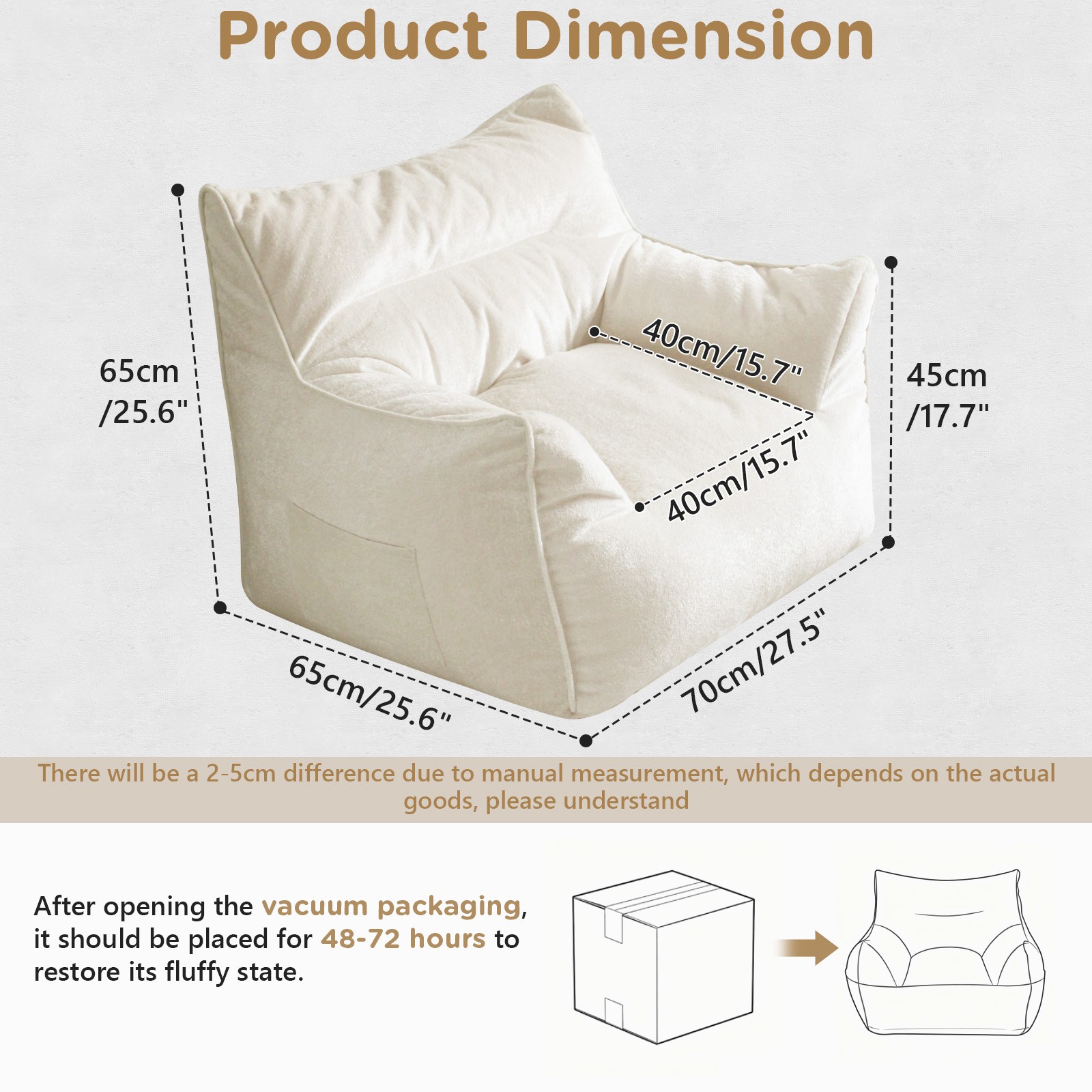 Soft Velvet Bean Bag Chair for Adults Large Comfy Floor Sofa for Gaming Reading