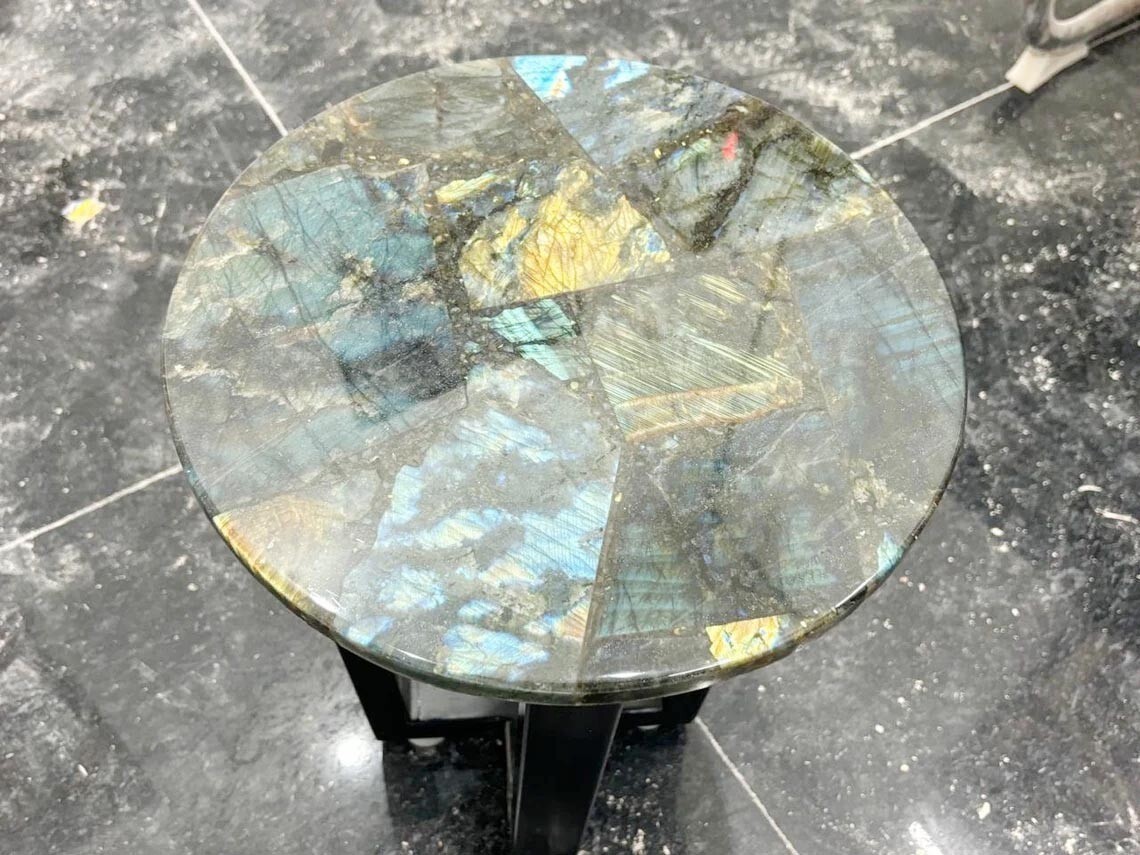 Labradorite Side Table, Coffee Table, Home Decor, End Table Top, Agate Table Top
