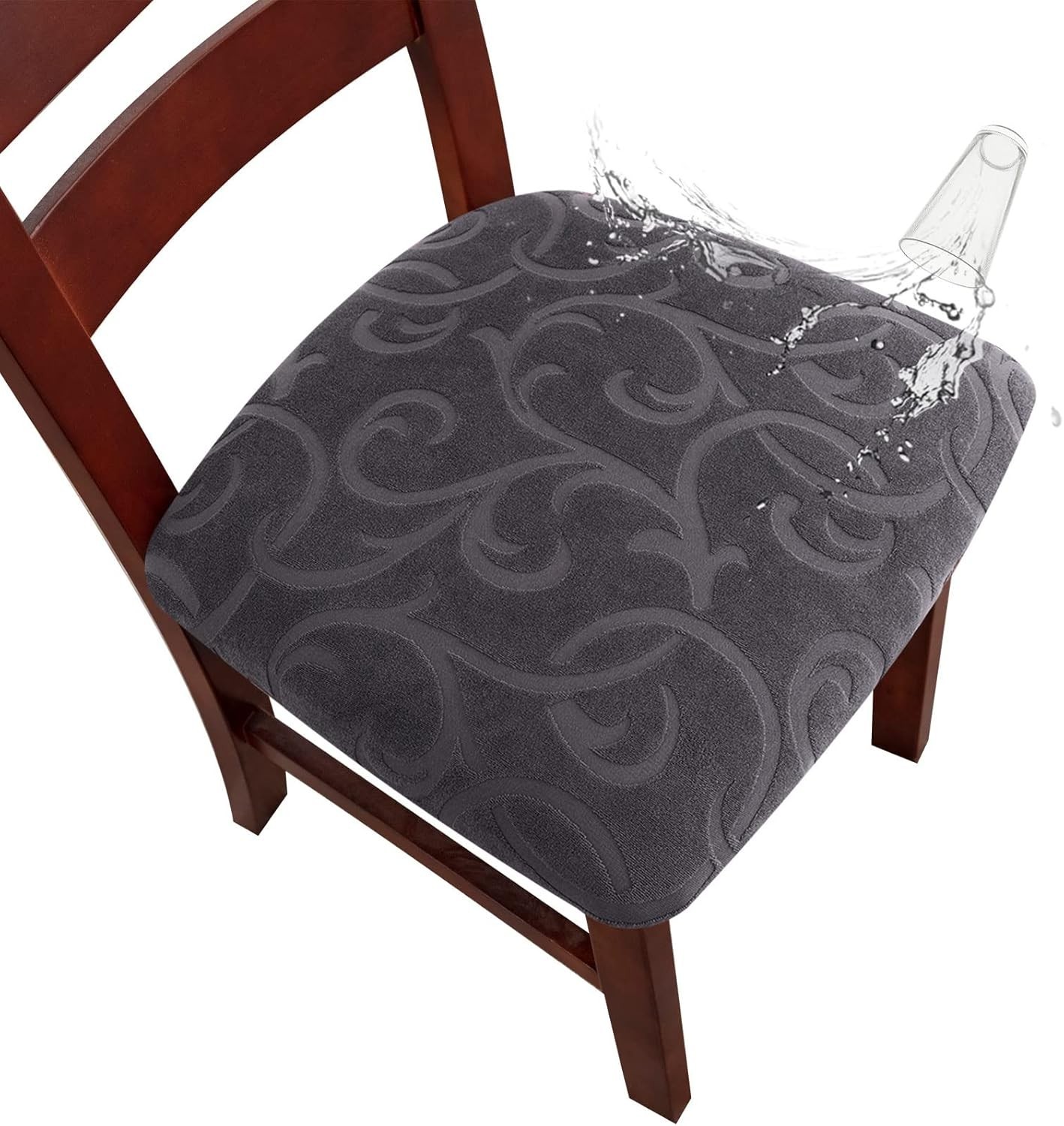 Chair Seat Covers Waterproof Dining Room Chair Covers 4 Pack Stretch Seat Cov…
