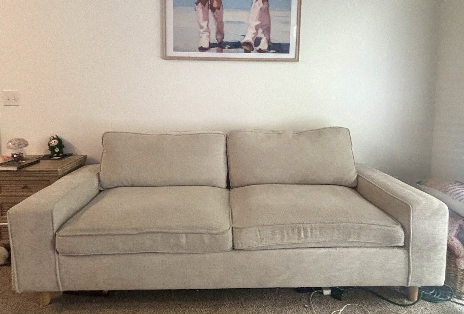 Cream Two Seater Sofa