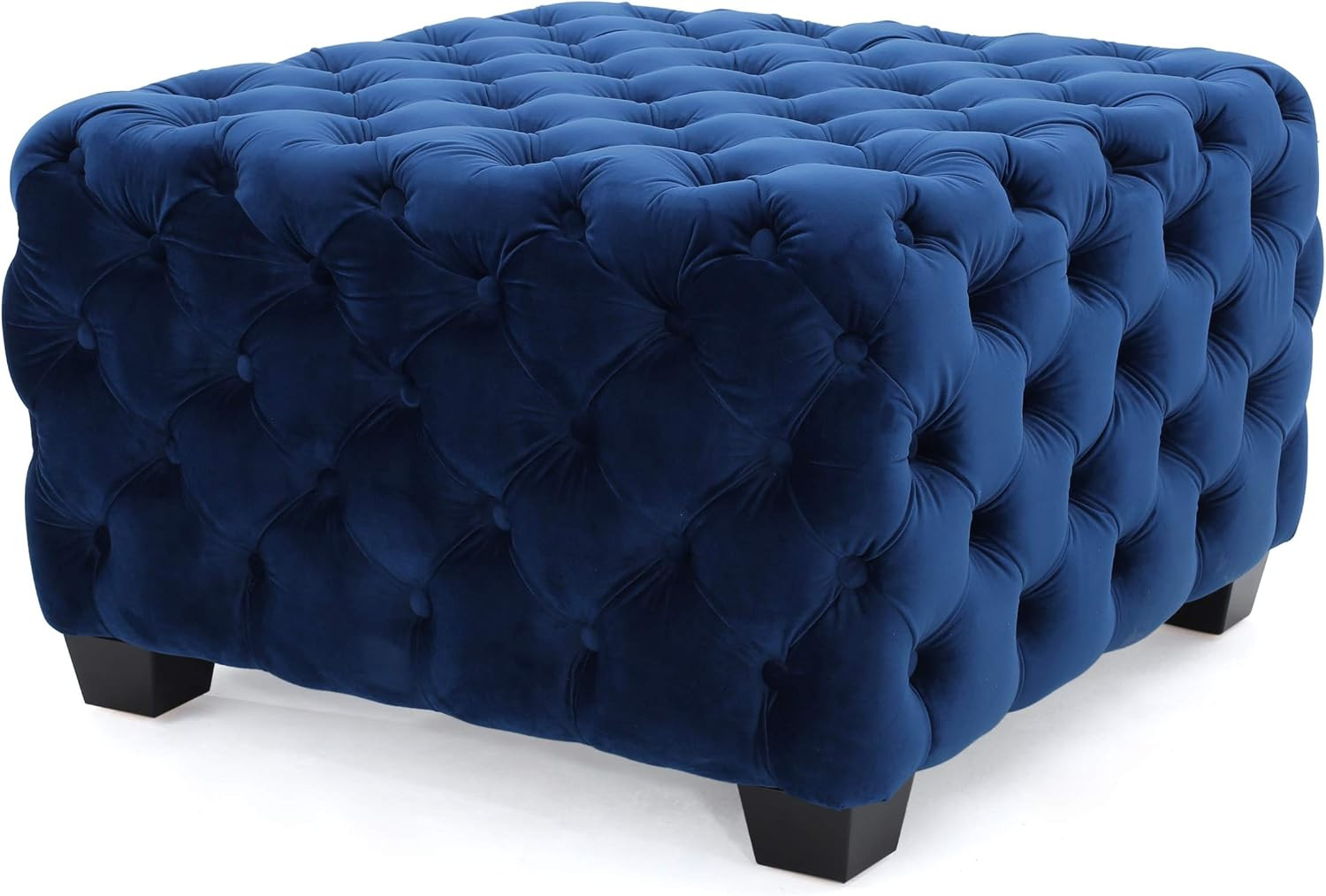 Navy Blue Velvet Ottoman by Christopher Knight Home – Jaymee Collection