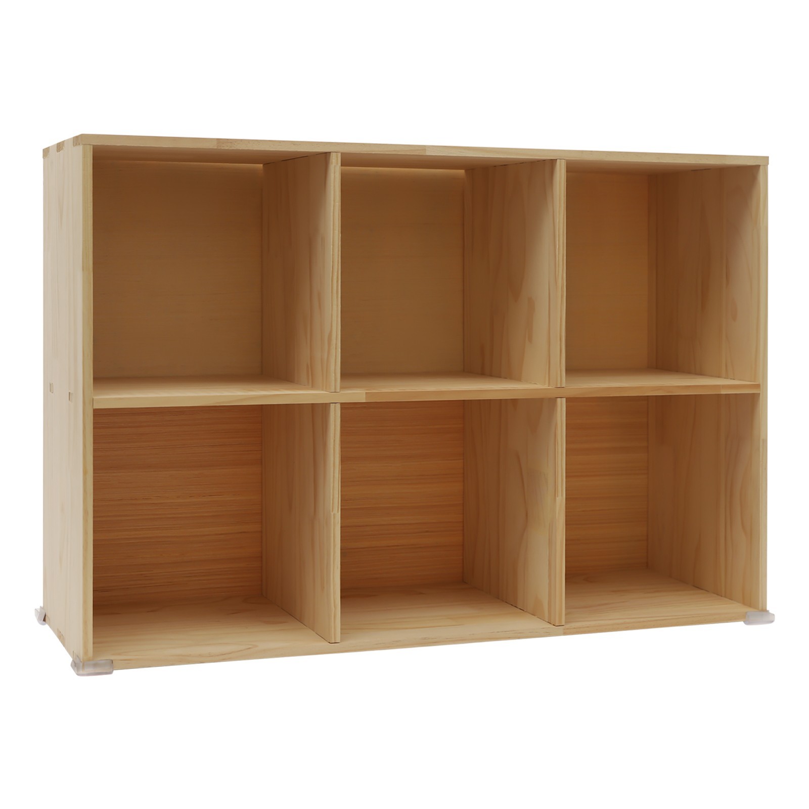 Solid Wood 6-Compartment Bookcase 90 × 30 × 60 cm Mortise And Tenon Shelf