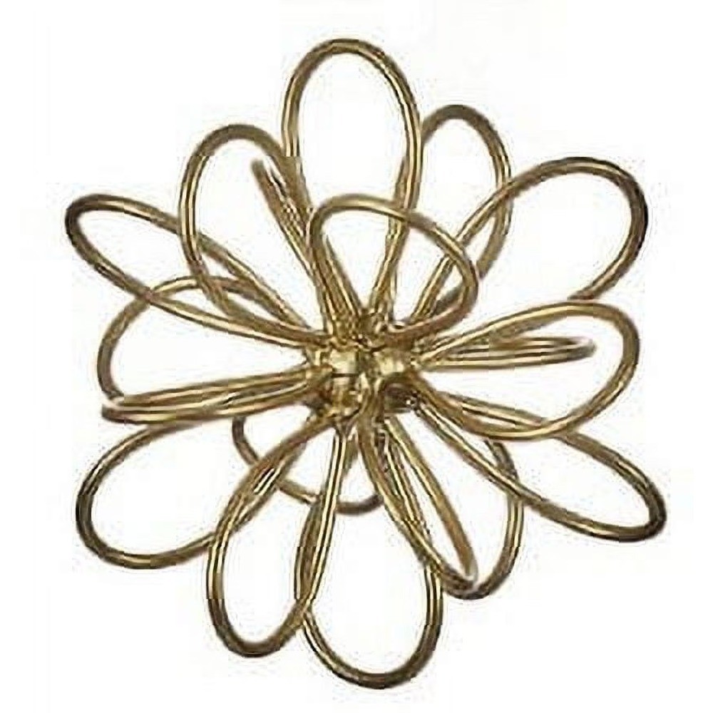 Contemporary Gold Metal Floral Tabletop Decor Orb 6×6 Inches Home Accent