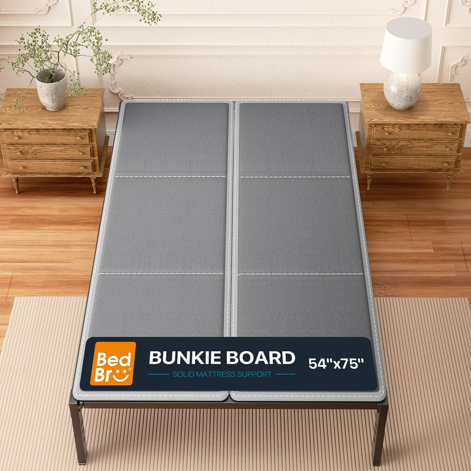 Bunkie Board Full 10Mm (54″ X 75″) – Gray under Mattress Support, Anti-Sag & Noi