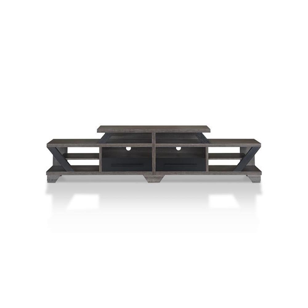 Furniture of America Dixon Rustic Wood 82-Inch TV Stand in Distressed Gray