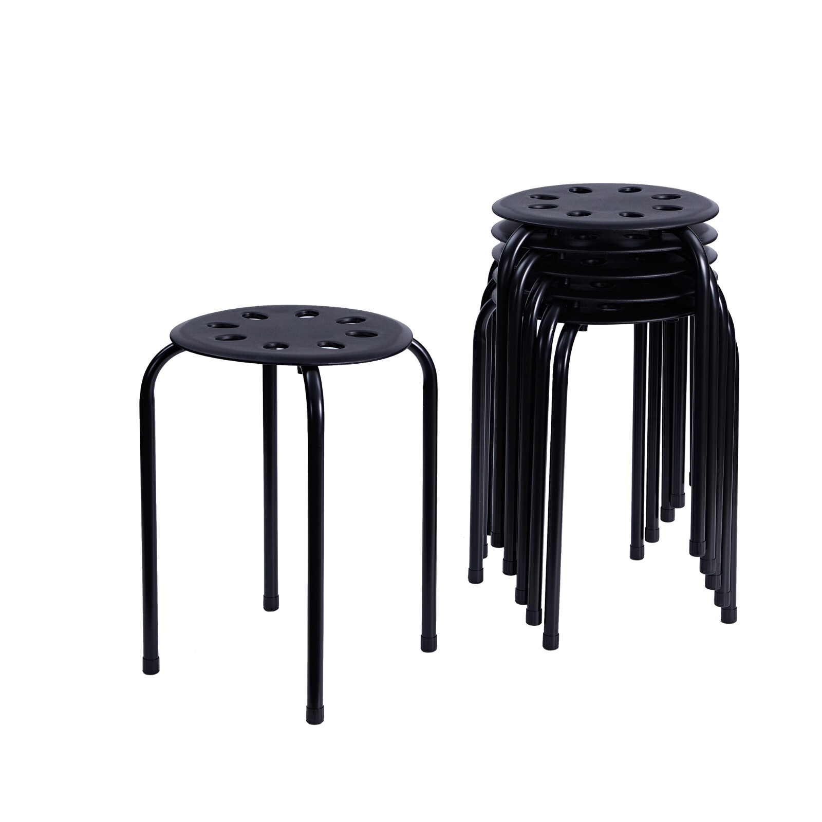 6x Portable Plastic Stack Stools Round Classroom Stools Chairs for Students Kids