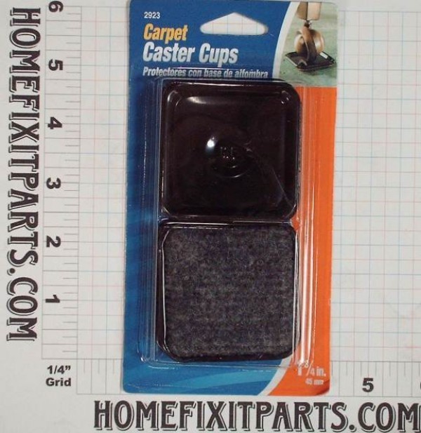 CASTER CUP SQUARE 2-1/2 In OD 4 Pieces per pack Soft Touch by Waxman