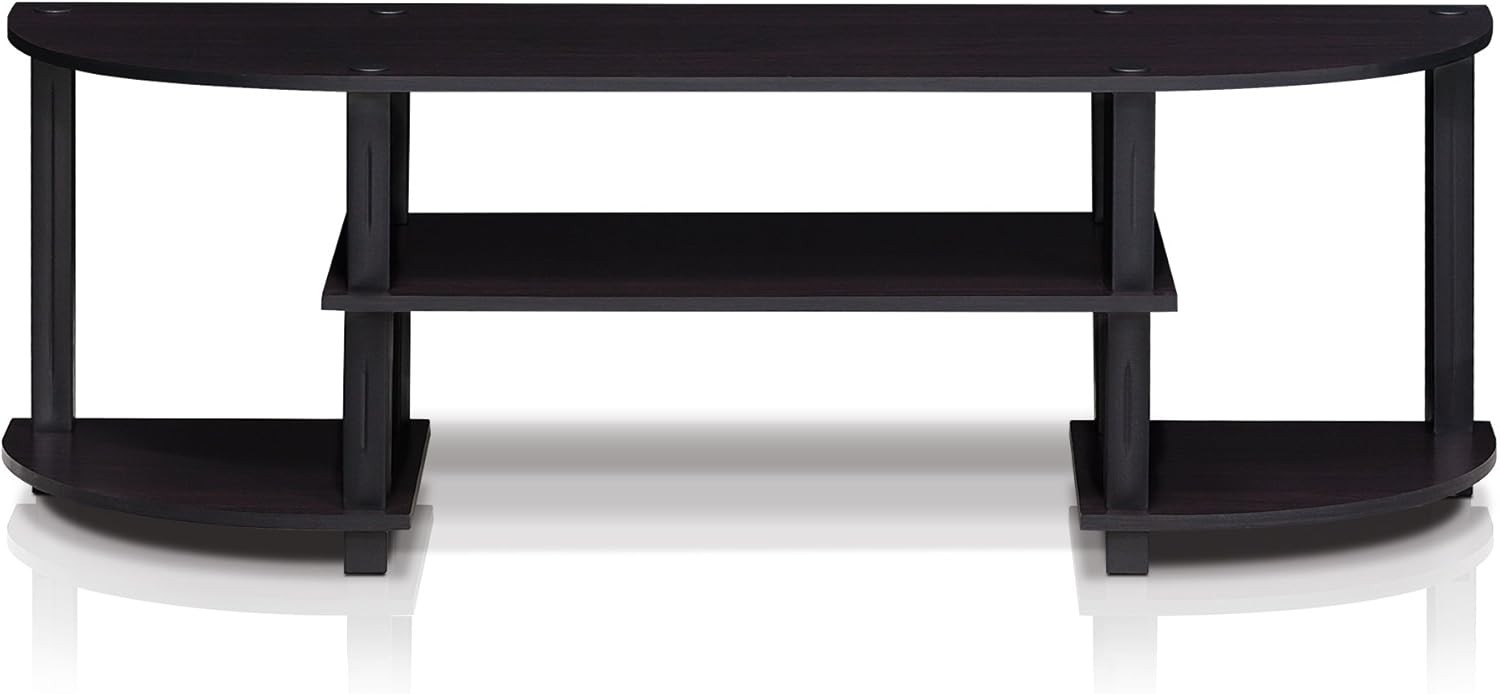 Space-Saving Dark Walnut TV Entertainment Center – No Tools Required for Setup