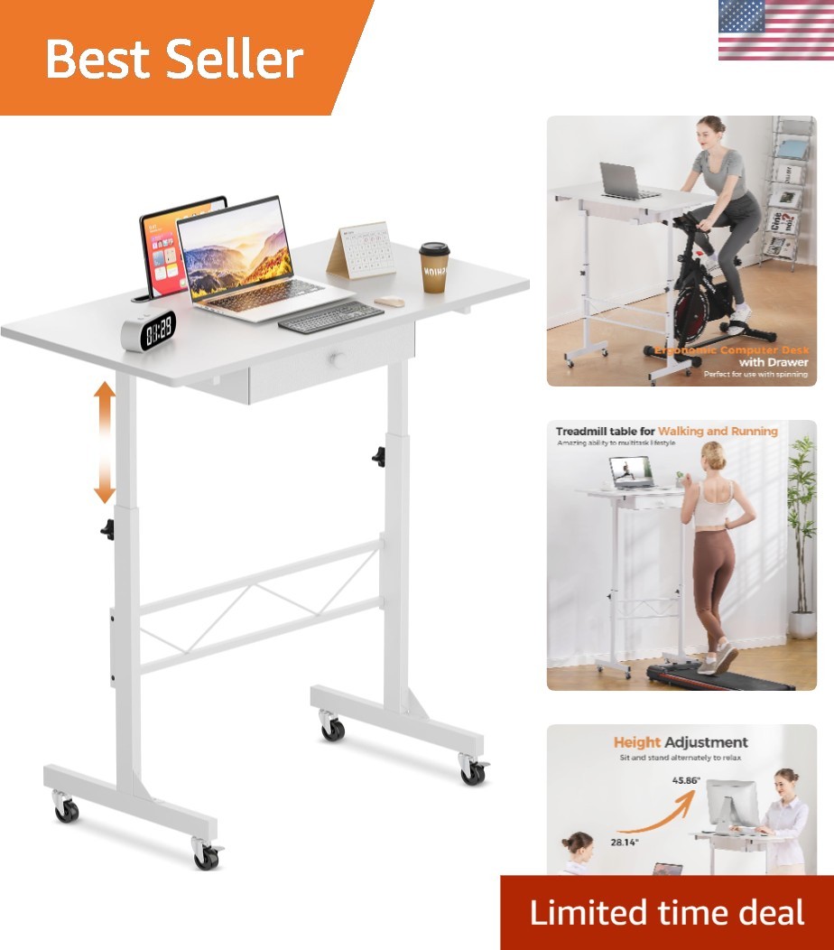 Modern Height Adjustable Folding Desk – 30.7″ to 46.4″ for Dynamic Workspaces