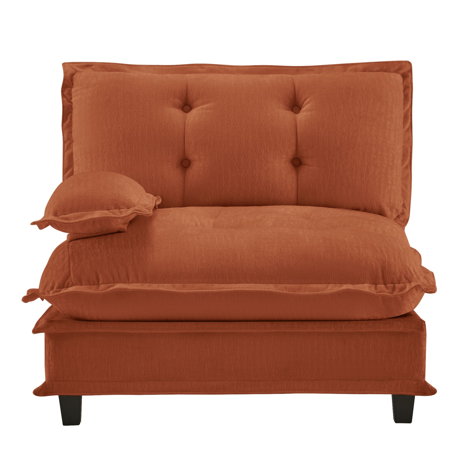 Modular L-Shaped Sofa Chenille Fabric Orange 1 Seat