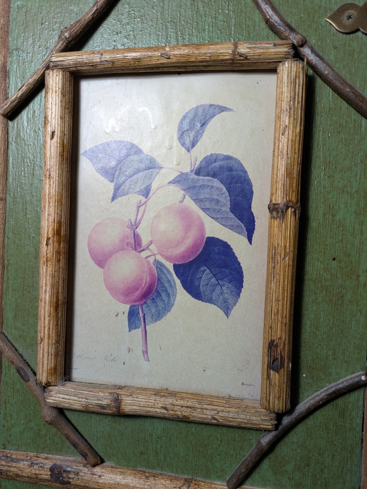 Vintage Rustic Twig Table Top 3-Panel Folding Screen Victorian Boho Chic Asian